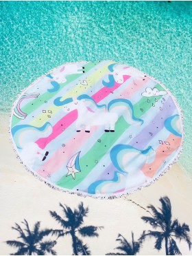 Unicorn Round Beach Towel